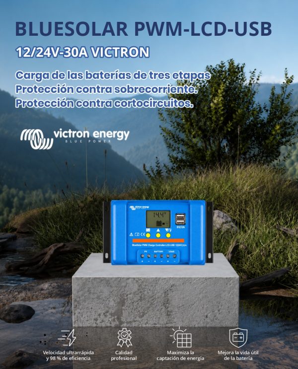 BLUESOLAR PWM-LCD-USB 12/24V-30A VICTRON
