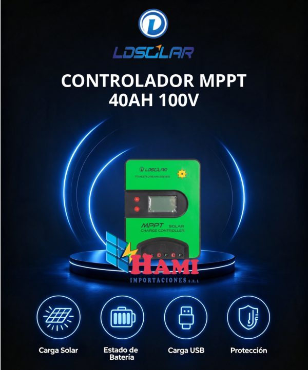 CONTROLADOR MPPT 40AH 100V LD SOLAR