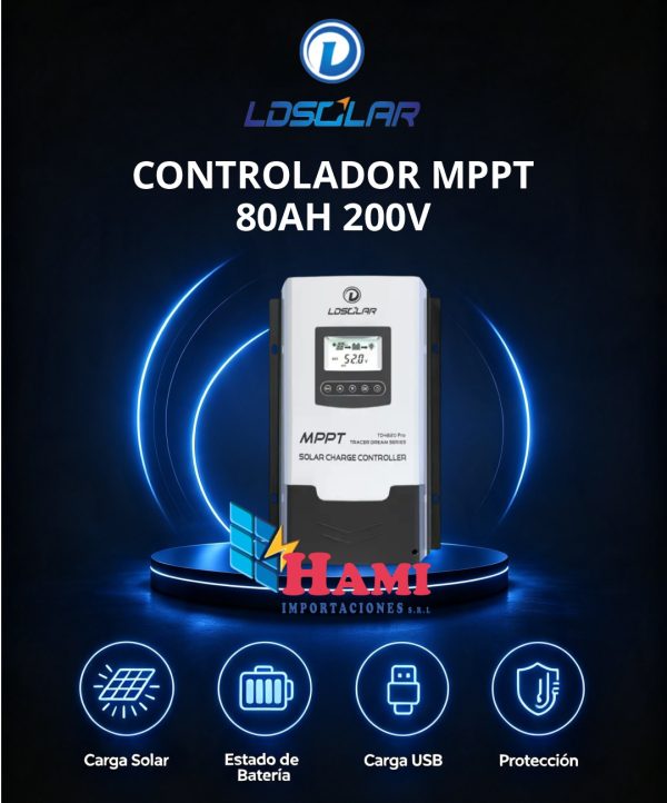 CONTROLADOR MPPT 80AH 200V LD SOLAR