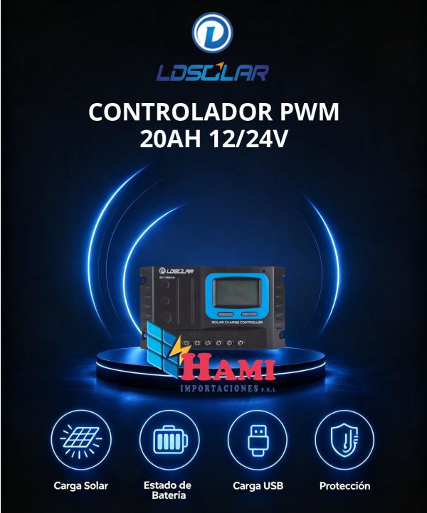 CONTROLADOR PWM 20AH LD SOLAR