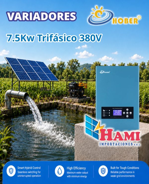 VARIADOR HOBER 7.5KW TRIFASICO 380V