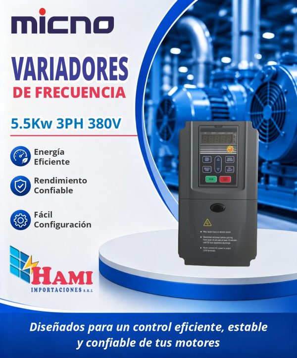 VARIADOR MICNO 5.5KW TRIFASICO 380V